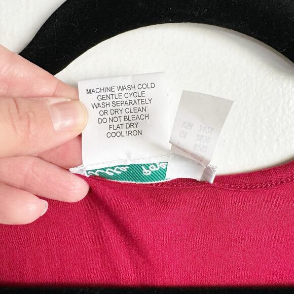 Ulla Popken Red Knit Rayon Blend Relaxed Fit Faux Wrap Dress Size 24/26 Career - Picture 5 of 11